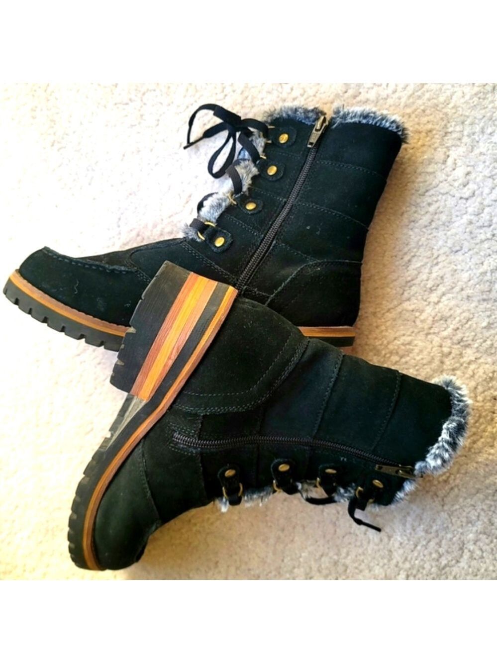 Skechers Women's Leather Lace-Up Ankle Boots Size 9